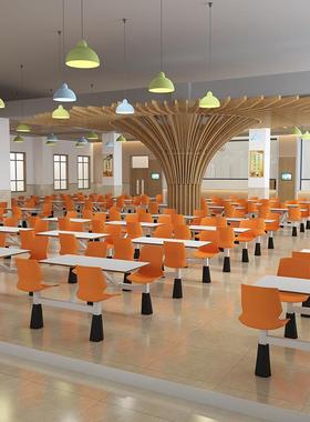 员工组厂餐饮馆四人饭位快餐店堂商用小椅吃店学校连体食堂餐STCZ