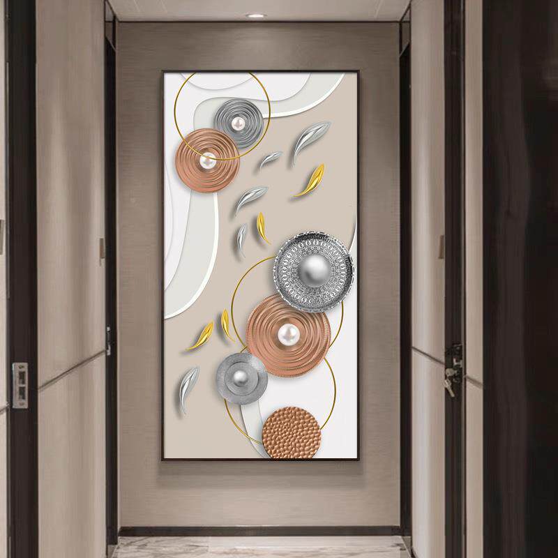 九鱼图现代简约轻玄关装饰画寓意好客厅壁画墙MYHY-015大气奢走过