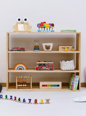 幼儿园蒙氏教具柜实木简SOQ约物物柜家用宝儿宝童房玩具储收纳架