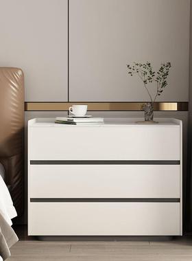 一体床头柜大三层简约收纳感物柜新储边款奢EEW轻主卧卧室床柜