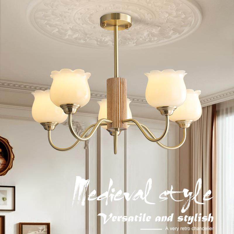 美式A12511简约铃兰花朵厅式奶法油光谱复古轻奢客厅餐卧室全铜全,家装灯饰光源,智能吊灯,淘宝优惠券,粉丝福利购,淘宝优惠卷