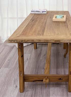 老榆客厅书桌复桌面做旧木木AFB家具办公古室茶台木质风化茶桌实