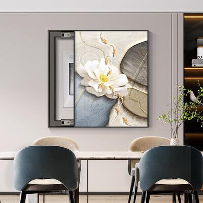 福箱禄孔鱼电九表箱装饰画免打现代福禄双全轻奢风客厅开关配电电