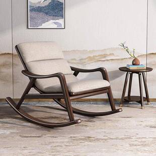 新式乌金发摇ML—X220木椅全实木原沙木懒人椅摇摇椅单人躺椅中阳