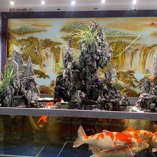 原庭院真石假GML山水石景摆件造景大池型天然喷鱼瀑布流水泉阳麦