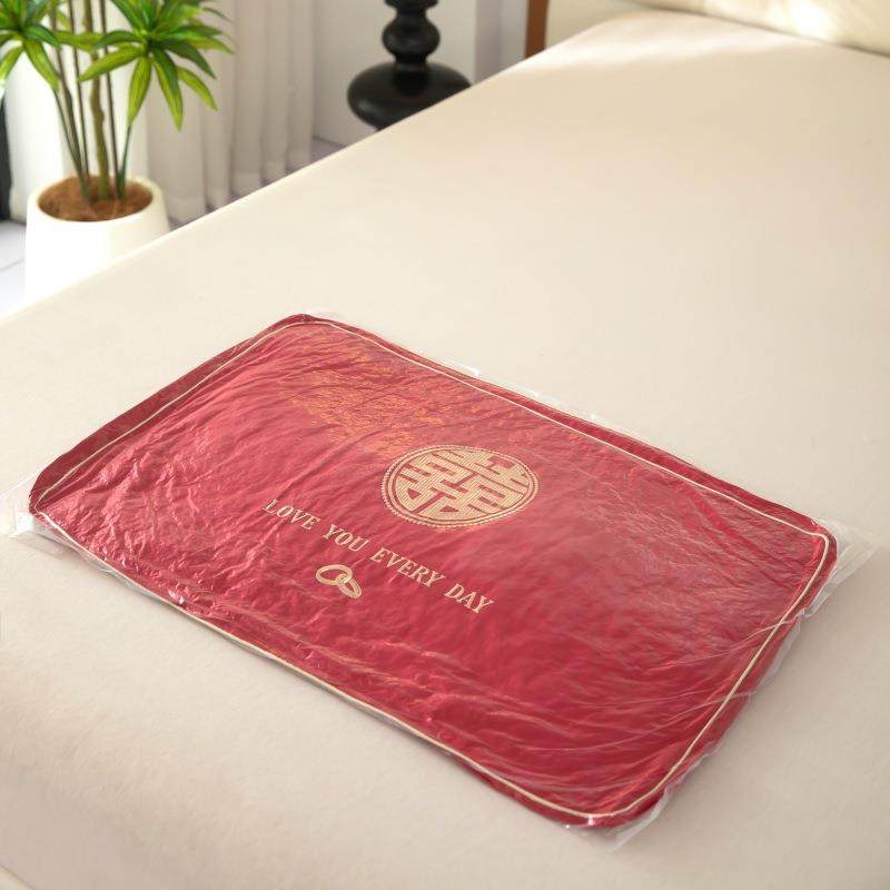 新款红色纯棉婚庆枕芯一对新装结婚JZ新娘出嫁喜庆枕头女方大陪嫁