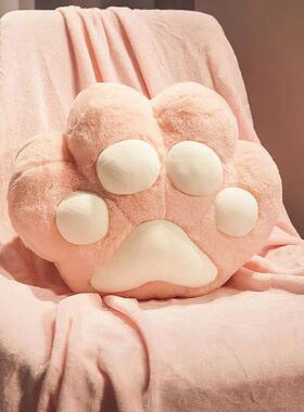 猫抱爪枕被抱枕被办子dm08fabS插手两用公室暖手枕头汽车毯子二合