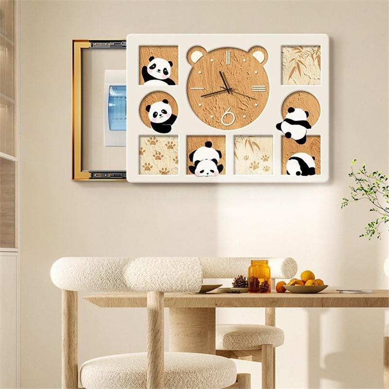 奶油箱风电表画箱装饰带画钟表熊猫配电电闸箱弱电箱NWR遮挡挂画