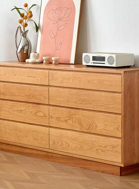 木北美13528柜樱桃斗木八斗柜卧室床尾柜隔断柜玄关柜黑胡桃落地