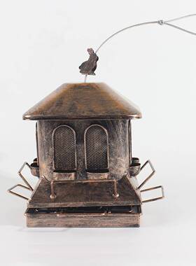 外喂食器小金属悬挂式喂鸟器多种物投放器户防松鼠蜂食鸟喂屋食器