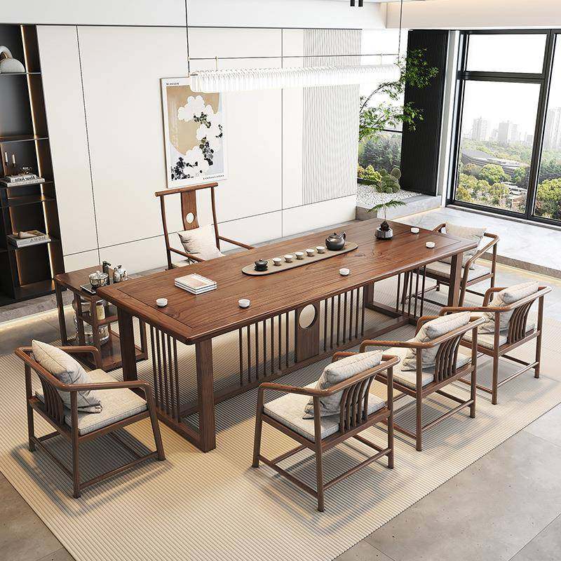 新原中式格栅用茶桌木实木大办WOS公室板泡茶茶台家客厅茶桌椅组,商业/办公家具,茶台/茶桌,淘宝优惠券,粉丝福利购,淘宝优惠卷