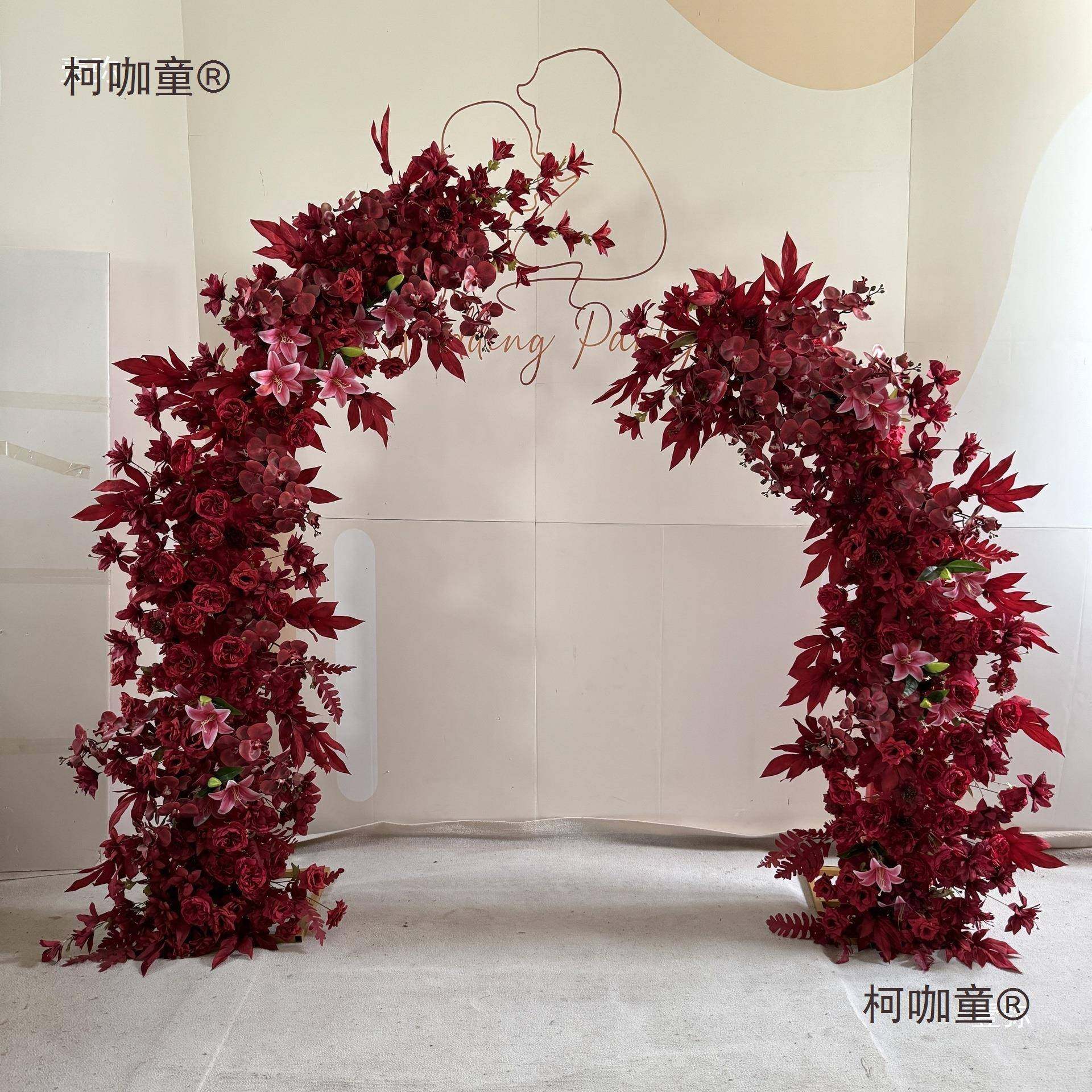 新款婚庆拱门户外婚礼花柯咖童拱门弧形花架牛结婚麦大门装饰橱窗