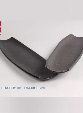 美光特日式司料理餐烧具刺身寿YUC海鲜长方盘竹叶形色酒店陶瓷餐