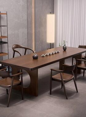 全实木茶桌合简约现代xyx23356办公几室组大椅板茶台客厅家用原木