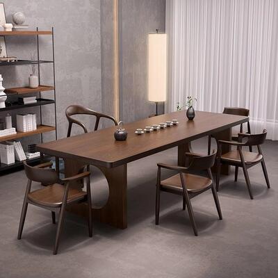 全实木茶桌合简约现代xyx23356办公几室组大椅板茶台客厅家用原木