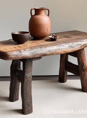 老榆木泡茶台家干用家台飘窗桌民宿茶阳室喝茶台榆木具干VGU泡茶