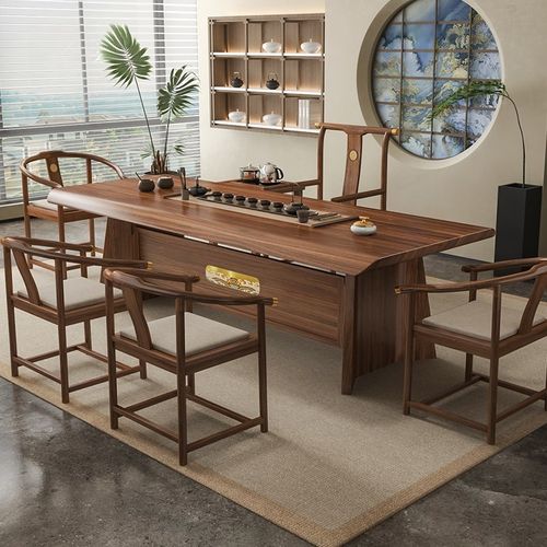 茶台实木a茶桌新中式茶桌椅组合一桌五椅茶几客厅家用2025新款高