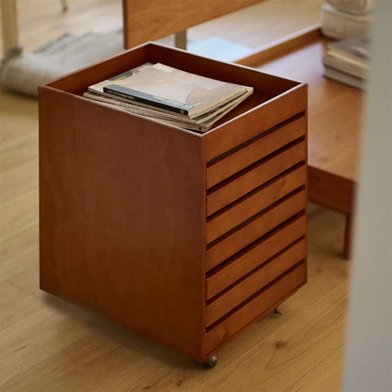 minimore灵感文件柜北欧日式复古木质书房办公室可移动抽屉柜