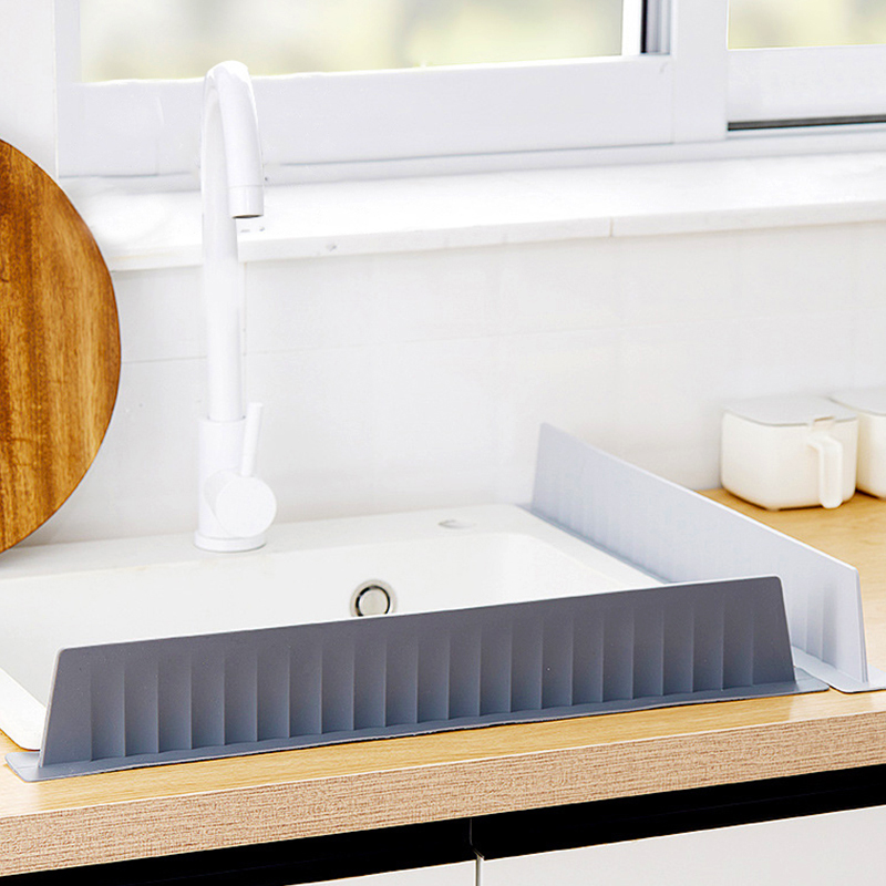 矽胶水槽挡水板厨房台面水池防溅水隔板洗手池洗菜盆洗碗槽挡水条