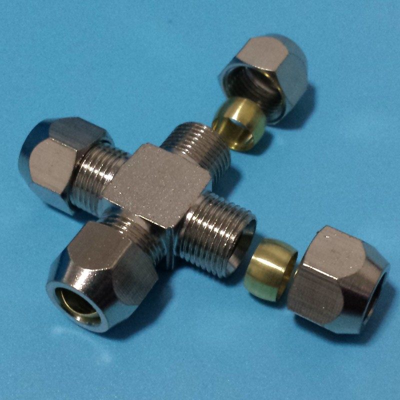 铜卡套四通十字卡套四通铜管油管金属管卡套接头4 6 8 10 12mm,橡塑材料及制品,塑料盒/塑料箱/塑料柜,淘宝优惠券,粉丝福利购,淘宝优惠卷