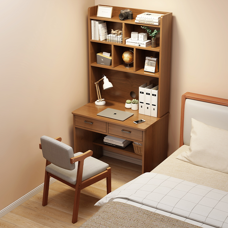小户型书桌书架一体桌家用成人电脑桌卧室学生学习桌写字台桌子