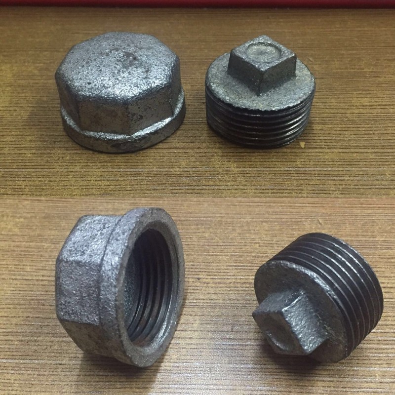 玛钢管件镀锌堵头4分6分1寸DN15外丝管堵铁镀塞头水管堵漏管帽