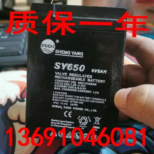 SHENG YANG晟阳蓄电池 SY650 6V5AH 电子称 台秤 天平秤专用电瓶