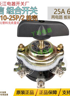 长信 长江 HZ10D-25P/2 25A 6个接线脚 铜脚 组合开关 两电路