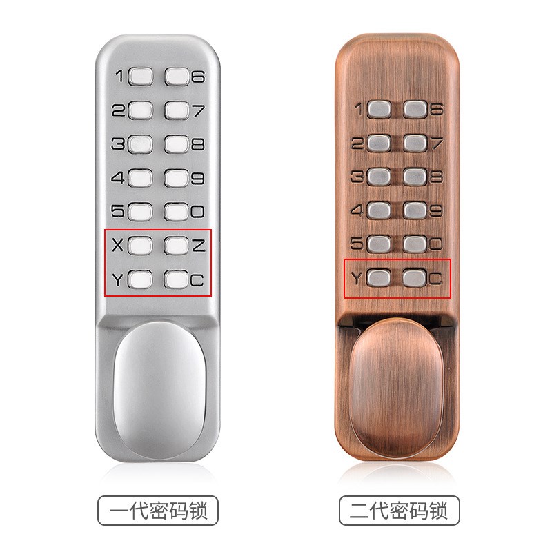 双面机械密码门锁院子p花园门铁艺门办公室门密码锁里外都要密码