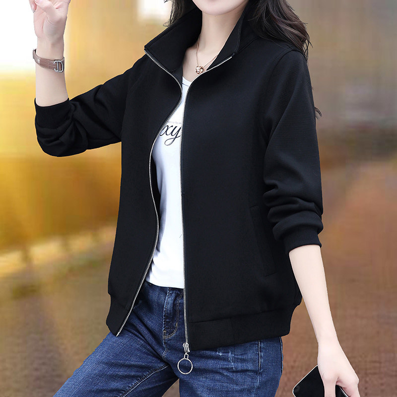 棒球服外套女春2023年新款短款中年妈妈春装减龄薄款休闲开衫上衣