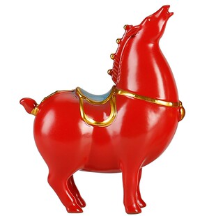 中式创意唐马陶瓷摆件送礼工艺品马到成功办公室桌面客厅书房装饰