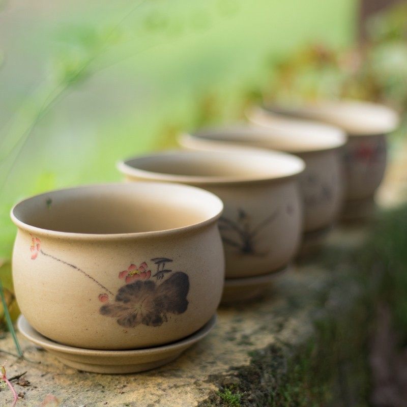 手工素烧粗陶透气多肉花盆简约陶瓷创意组合古典百搭花器满10包邮