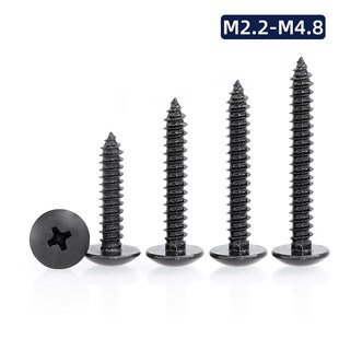 304不锈钢大扁圆头自攻螺丝镀黑锌十字盘头加长自功钻木钉M2.24.8