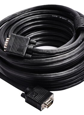 三堡双磁环逐行扫描VGA线 针/针 15米 黑色