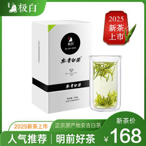 2025绿茶新茶上市 极白安吉白茶特级100g礼盒装 珍稀春茶明前茶叶