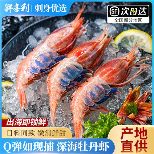 牡丹虾刺身日料同款鲜活深海冷冻生鲜料理国产鳌虾新鲜生吃甜虾