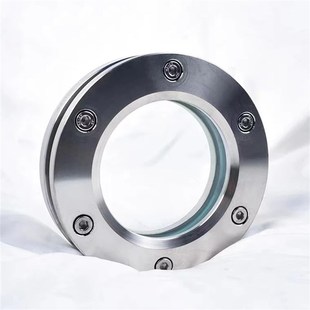 304不锈钢法兰视镜内外六角对夹式人孔玻璃直通视盅316L玻璃视镜