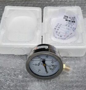 上海仪川仪表厂 直径60mm 不锈钢外壳黄铜接 耐震压力表 25mpa