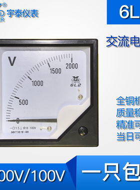 6L2交流电压表2000V/100V中频电压表1000hz指针中频炉专用仪表