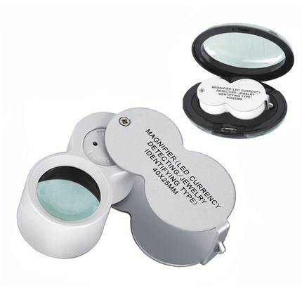 葫芦型可折叠LED灯UV验钞灯便携式珠宝铝合金外壳小型放大镜 9888