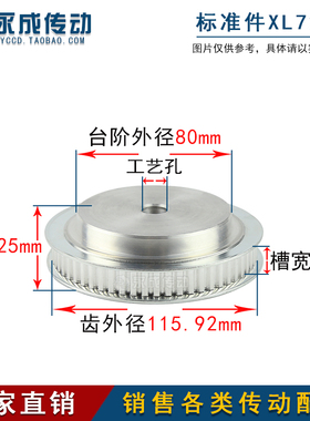 同步轮同步带轮皮带轮 XL72齿 标准件齿外径115.92 齿宽11 传动轮