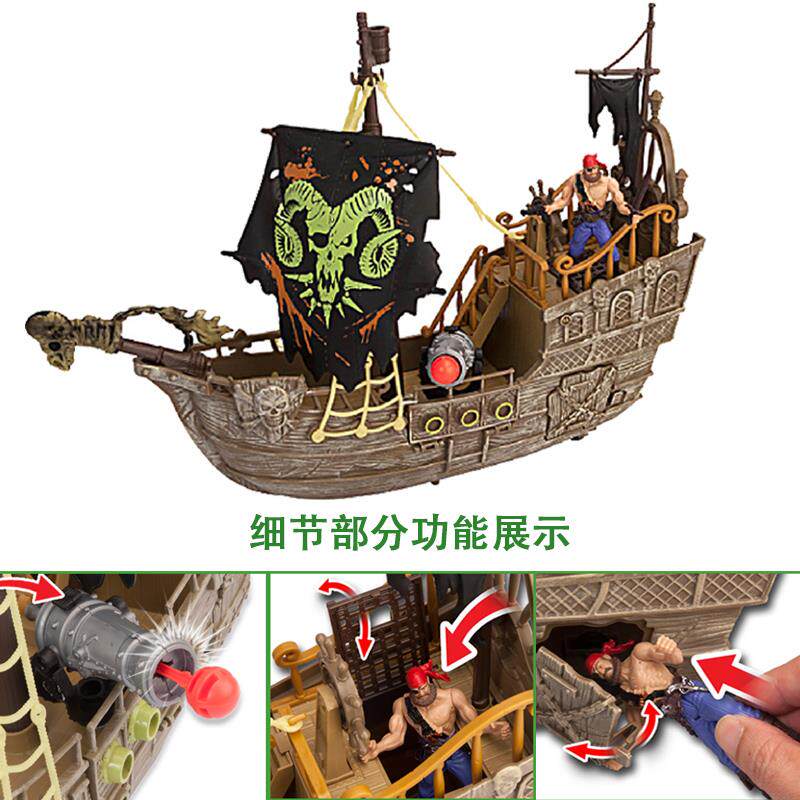 抹香鲸喷水玩具海洋动物鲸鲨大白鲨虎鲨海盗船食人鱼儿童生日礼物