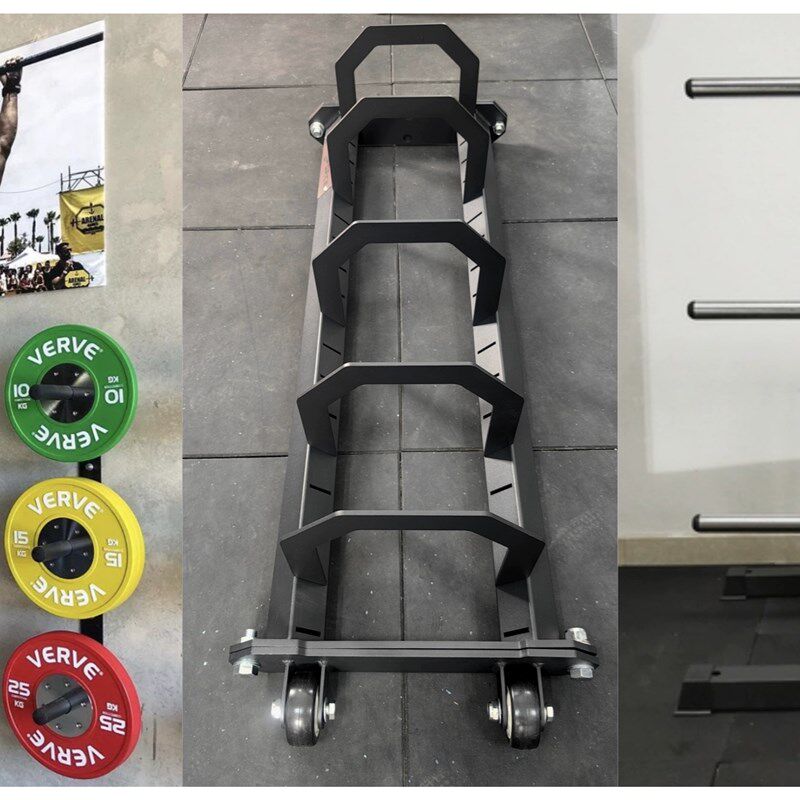 移动杠铃片架 墙体安装片架 (存放 45CM 全胶片 竞赛片)杠铃片车