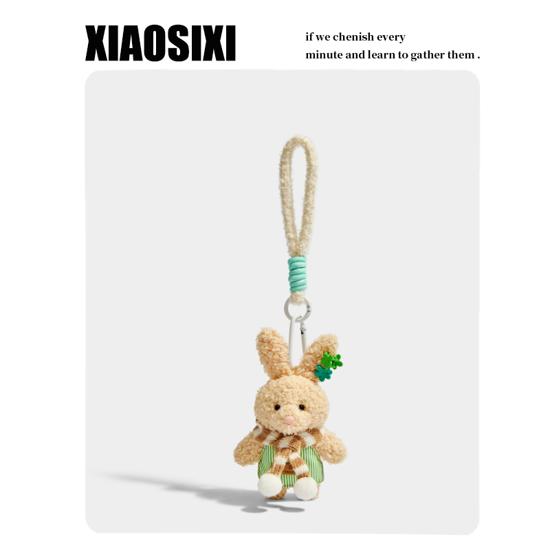 XIAOSIXI原创毛绒围巾小兔子毛茸茸包包挂件公仔钥匙扣圣诞节礼物