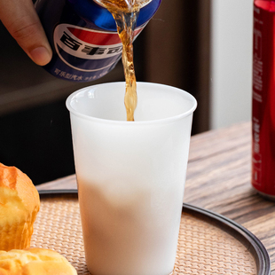 冰种璞玉可乐杯水杯德化白瓷茶杯个人主人饮料杯单杯喝水杯大号杯