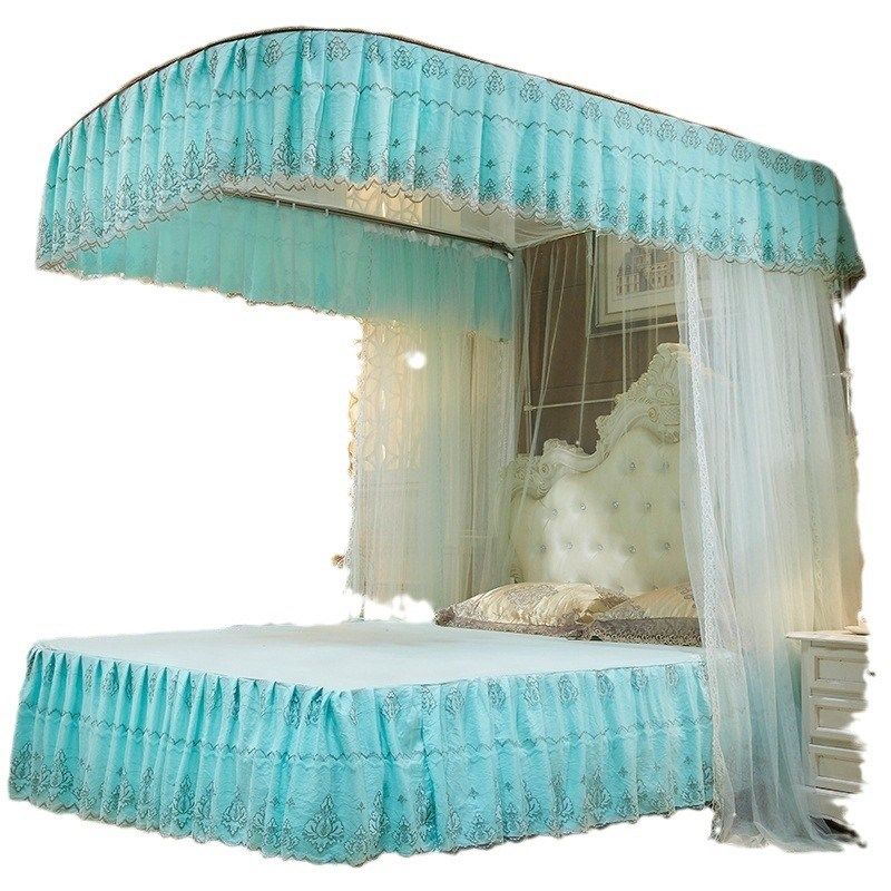 跨境u型轨道导轨蚊帐落地式公主风双人床 新款家用u型轨道蚊帐