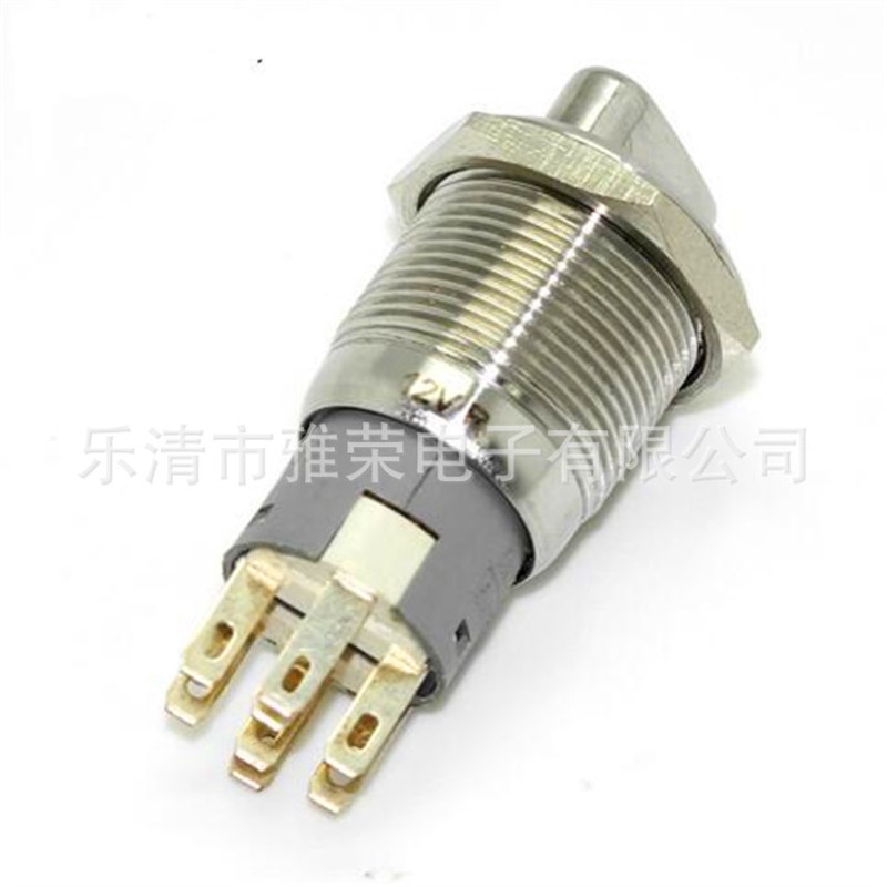 19MM防水金属旋钮开关 12V带灯不锈钢旋转开关 三档旋钮开关