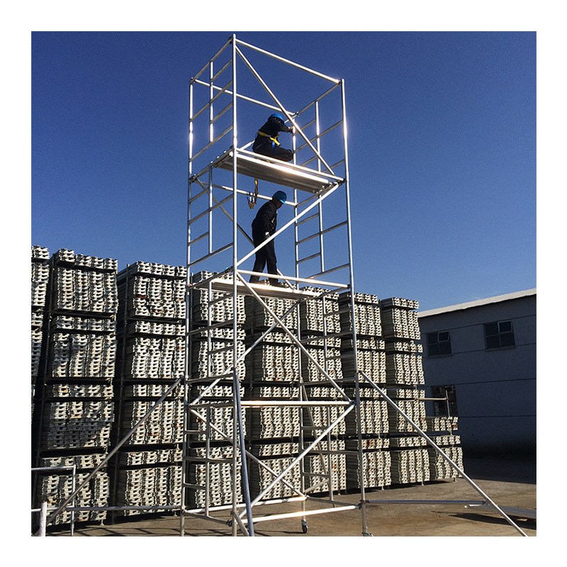 源头厂家EN1004 铝合金移动脚手架工作架8米带伸缩梯子无锡