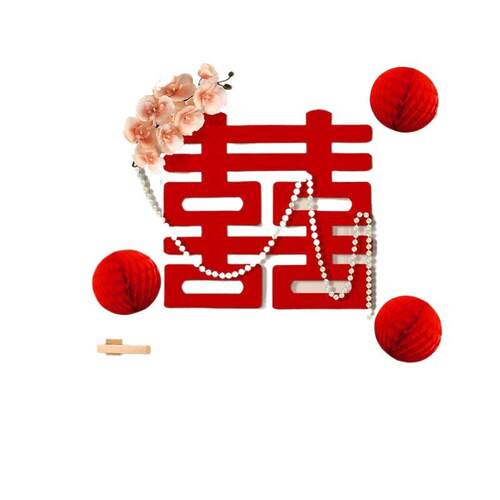 婚房装饰布置套装结婚方门贴喜字贴卧室婚礼房门囍专用婚庆用品