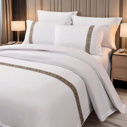 星级宾馆酒店纯白加厚四件套布草民宿床上用品三件套被套跨境
